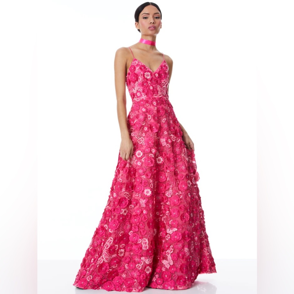 Alice + Olivia Pink Floral Maxi Dress